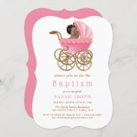 Cute Baby Stroller Pram Pink Baptism Christening