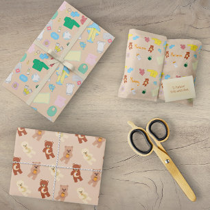 Cute Baby Stuff/Teddy Bears Wrapping Paper Sheets