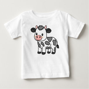 Cute Baby T-Shirt with Adorable Cow Illustration