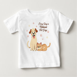 Cute Baby T-Shirt with Dog & Cat