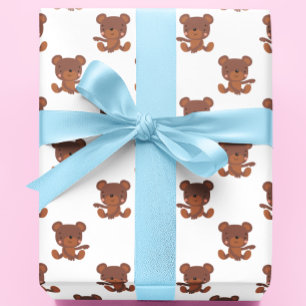 Cute Baby Teddy Bear Pattern Wrapping Paper