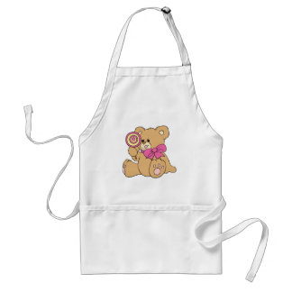 Cute Baby Teddy Bear with Lollipop Standard Apron