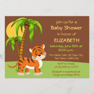 Cute Baby Tiger Baby Shower Invitation