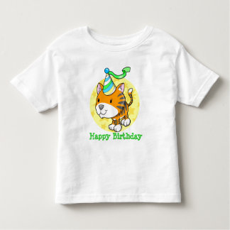 Cute Baby Tiger Cub Happy Birthday  T-Shirt