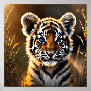 Cute Baby Tiger Cub Poster