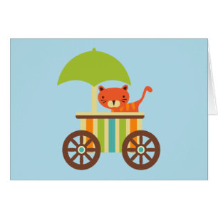 Cute Baby Tiger on Ice Cream Cart Kids Gifts