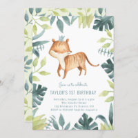 Cute Baby Tiger Prince Tropical Jungle Birthday