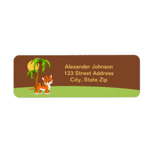 Cute Baby Tiger Return Address Labe Label