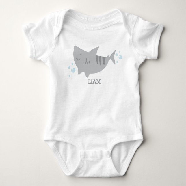 Cute Baby Tiger Shark Onsie T-Shirt Baby Bodysuit (Front)