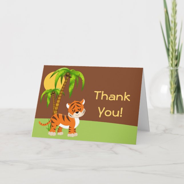 Cute Baby Tiger Thank You Card (Front)