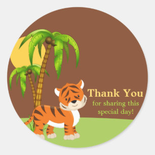 Cute Baby Tiger Thank You Sticker