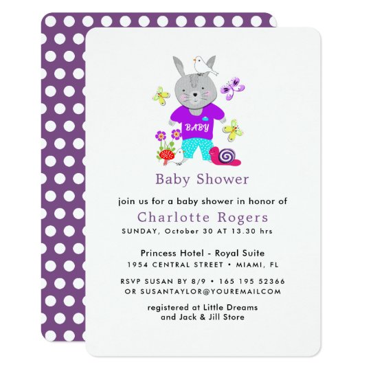 Cute Baby Toy Bunny Rabbit Baby Shower Card