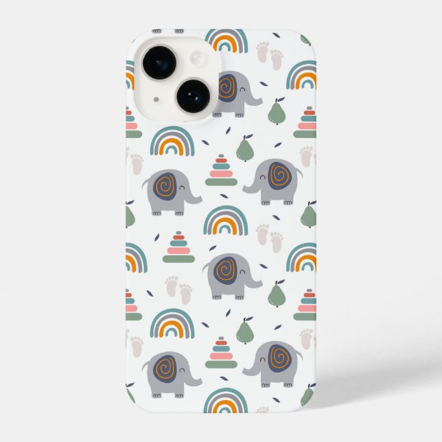 Cute Baby Toy Pattern iPhone Case (Back)