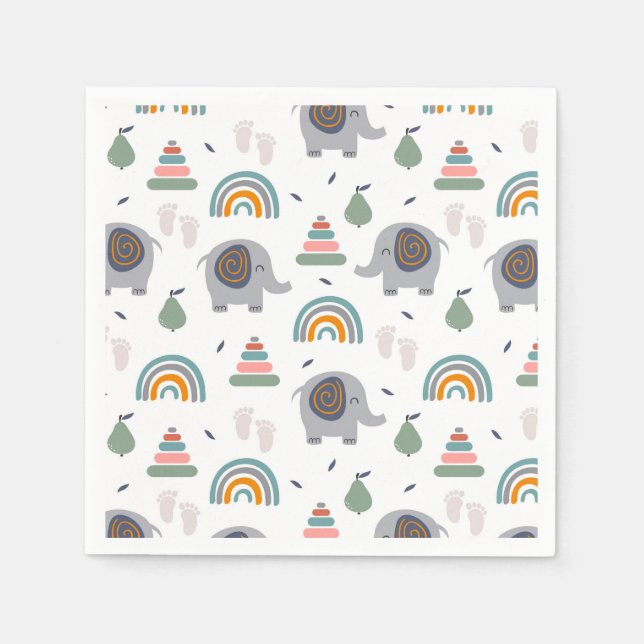 Cute Baby Toy Pattern Napkin (Front)