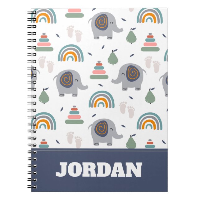 Cute Baby Toy Pattern Notebook (Front)