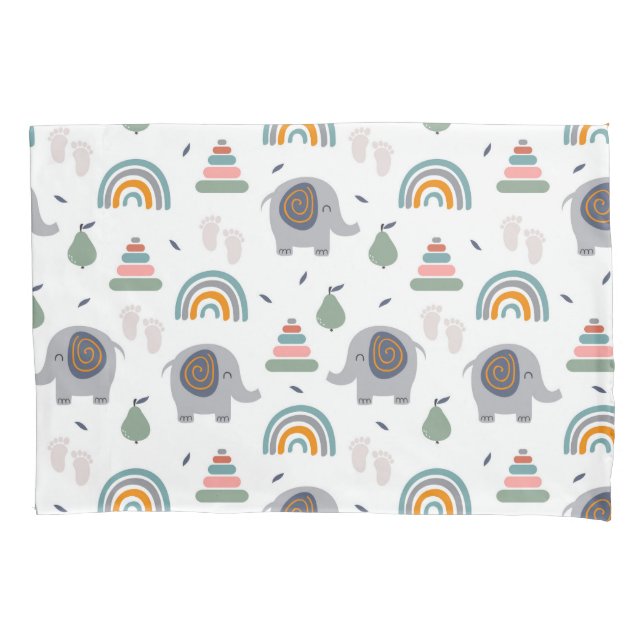 Cute Baby Toy Pattern Pillowcase (Front)