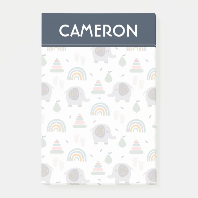 Cute Baby Toy Pattern Post-it Notes (Front)