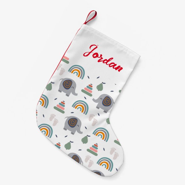 Cute Baby Toy Pattern Small Christmas Stocking (Front (Hanging))