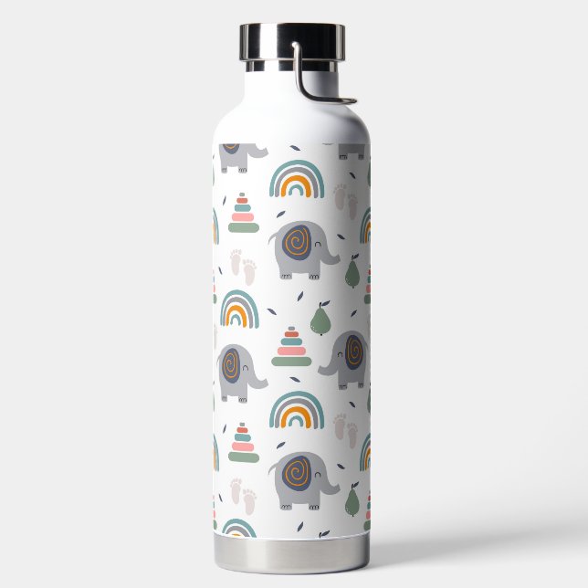 Cute Baby Toy Pattern Water Bottle (Left)