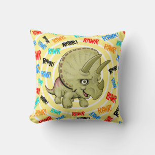 Cute Baby Triceratops RAWR Pillow
