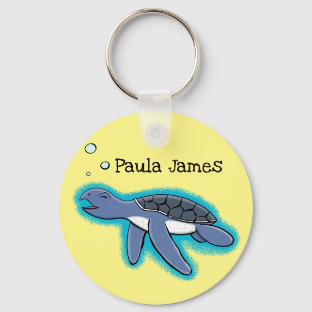 cute baby turtle cartoon key ring (Front)