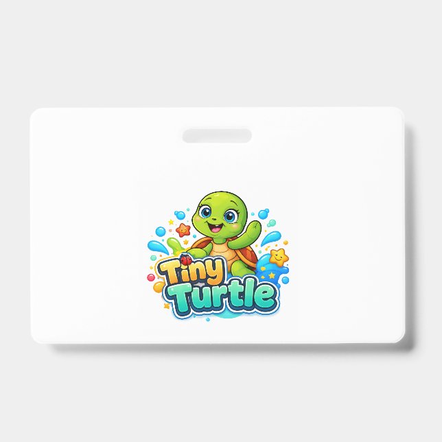 Cute Baby Turtle ID Badge (Front)