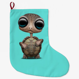 Cute Baby Turtle Large Christmas Stocking
