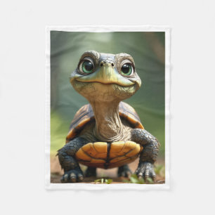 Cute Baby Turtle Nature Art Fleece Blanket