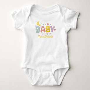 Cute Baby Typography Made With Love Bodysuit
