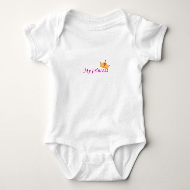 Cute baby undershirt with phrase (My Princess) on  Baby Bodysuit (Front)