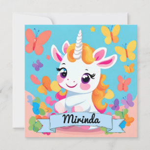 Cute Baby Unicorn Butterfly Custom Name
