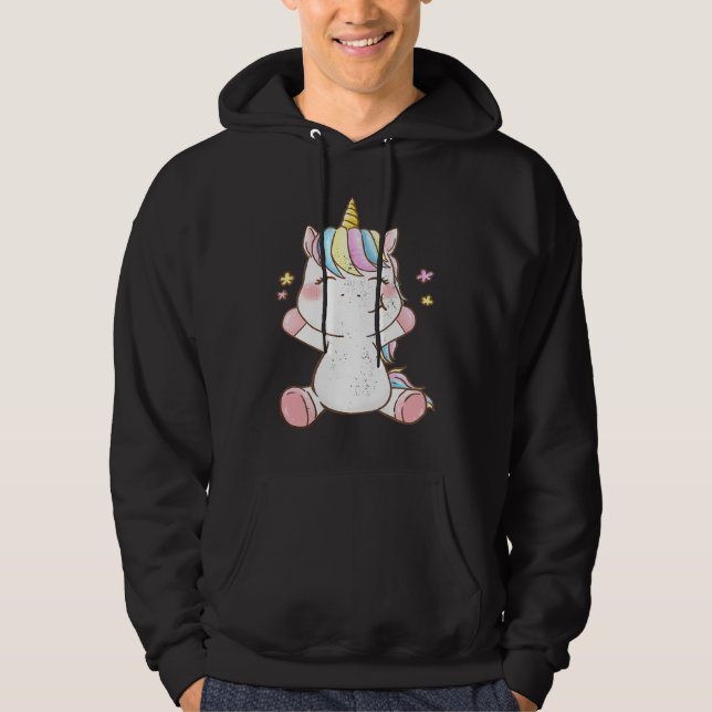 Cute Baby Unicorn Magical Unicorns Fantasy Animal  Hoodie (Front)