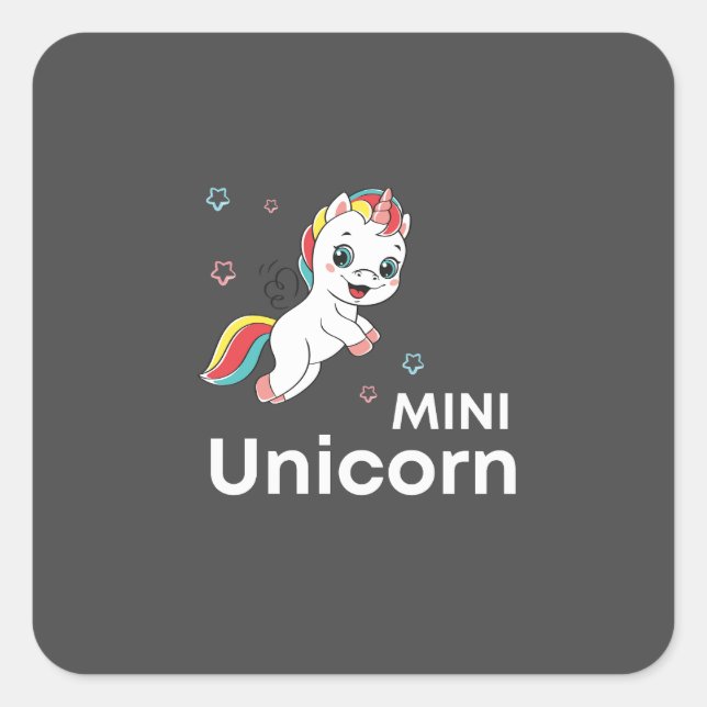 Cute baby unicorn Modern      Square Sticker (Front)