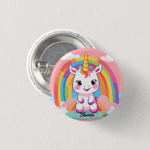Cute Baby Unicorn Rainbow 3 Cm Round Badge