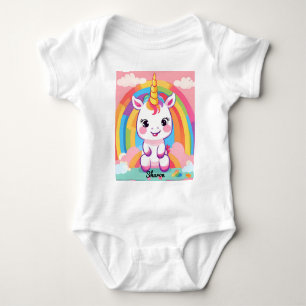Cute Baby Unicorn Rainbow Bodysuit
