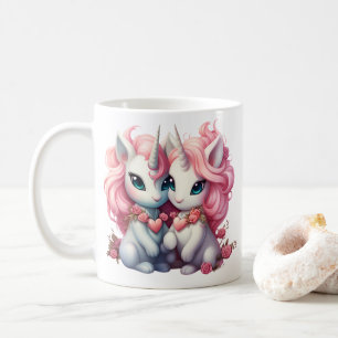 Cute Baby Unicorns Cpuple for Valentine's Day Gift Coffee Mug