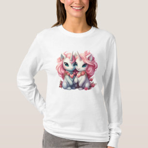 Cute Baby Unicorns Cpuple for Valentine's Day Gift T-Shirt