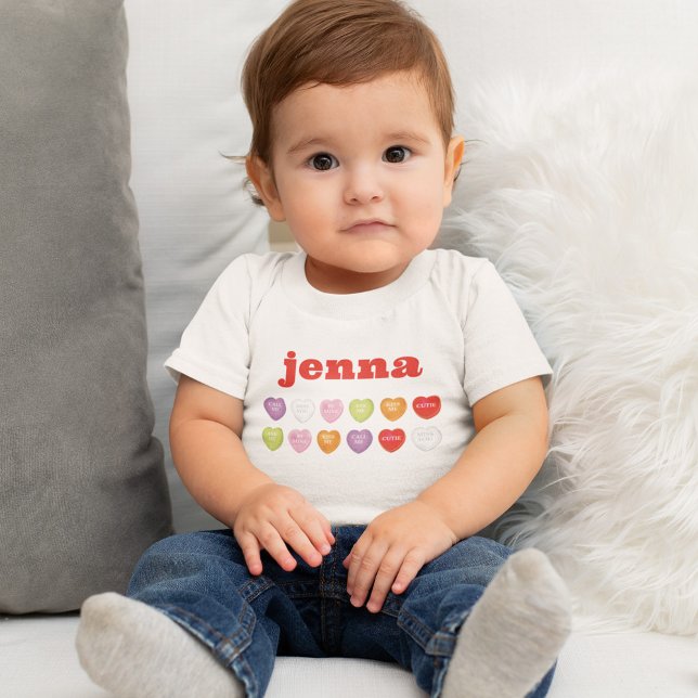 Cute Baby Valentine's Day Personalised  Bodysuit (Cute adorable Valentine's Day Baby Bodysuit.)