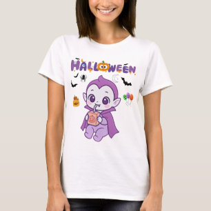 Cute Baby Vampire Halloween Kawaii Design T-Shirt