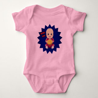 Cute baby wearing football player outfit bodysuit