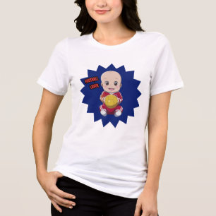 Cute baby wearing football player outfit Tri-Blend shirt