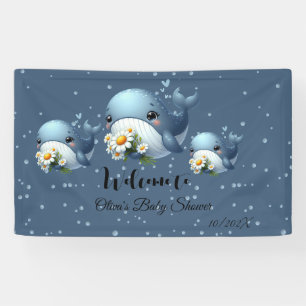 Cute Baby Whale Baby Shower Banner