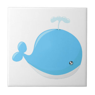 Cute baby whale kawaii cartoon tile