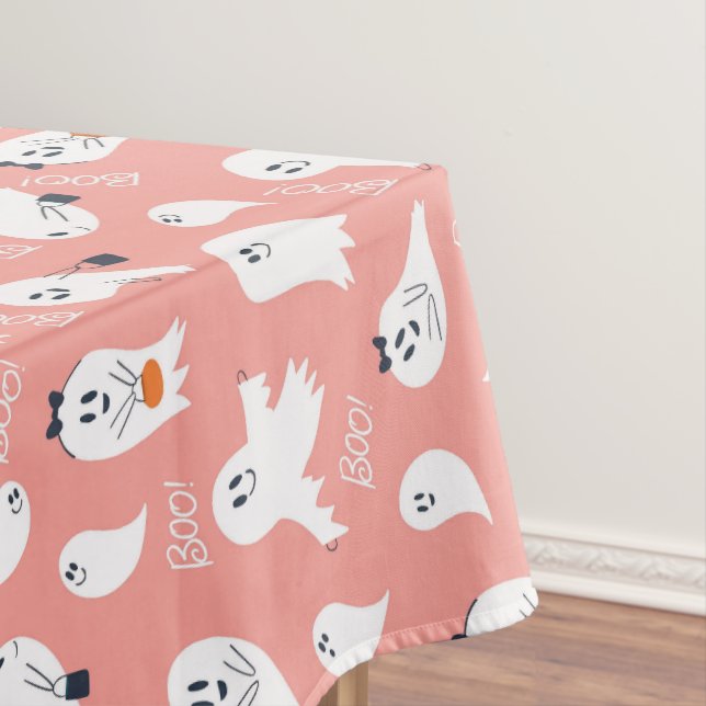 Cute Baby white Ghost Halloween Tablecloth (In Situ)