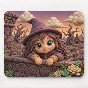 Cute Baby Witch, Mythical Mouse Pad