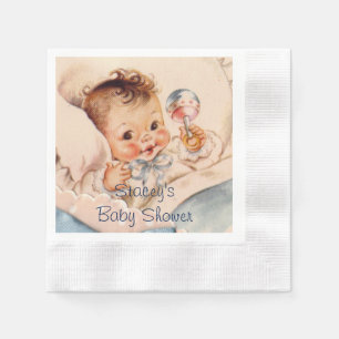 Cute Baby with Rattle, Baby Shower Napkins