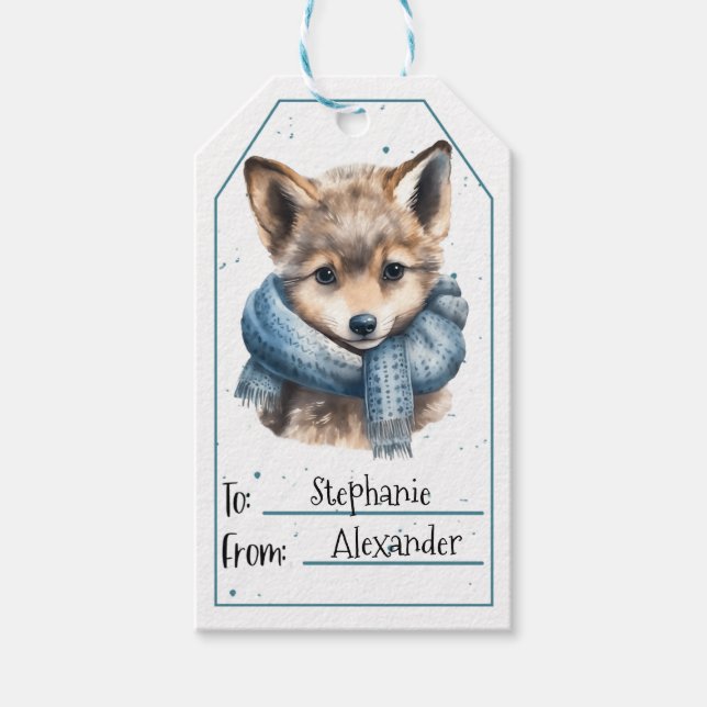 Cute Baby Wolf Gift Tags (Front)