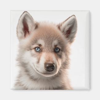 Cute Baby Wolf Portrait Magnet | Collectable