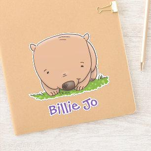 Cute baby wombat cartoon illustration