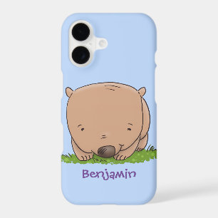 Cute baby wombat cartoon illustration